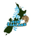 Vector image of New Zealand islands