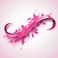 Loop iridescent ribbon the pink ribbon boutique color for breast cancer awareness march leaf ribbon