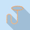 Loop lasso icon flat vector. Circle knot