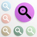 loop magnifier badge color set. Simple glyph, flat vector of web icons for ui and ux, website or mobile application