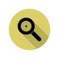 loop magnifier long shadow icon. Simple glyph, flat vector of web icons for ui and ux, website or mobile application