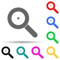 loop magnifier multi color style icon. Simple thin line, outline vector of web icons for ui and ux, website or mobile application