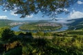 Loop of Moselle River near Bremm, Rhineland-Palatinate, Germany, Europe Royalty Free Stock Photo