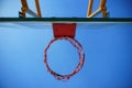 The loop for outdoor basketball in the morning on holiday