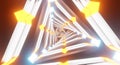 Loop  Sci-Fi Animation Advanced Technology Portal 3d rendering. VJ music loop.  Triangle Neon Tunnel Loop. Abstract flying in Royalty Free Stock Photo
