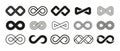 Loop symbol. Mobius ribbon shape. Abstract repetition and infinity sign. Endless or eternity geometric emblem. Isolated