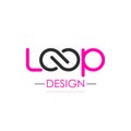 Loop vector logo with infinity symbol Royalty Free Stock Photo