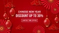 Loop video Chinese style background for Chinese festival or Chinese New Year Sale, discount 30%