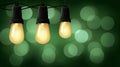 Loopable background design featuring warm yellow and green bokeh lights