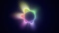 Loopable rainbow colored VJ motion graphics, audio vu meter spectrum waveform circle beat react EDM seamless loop for