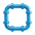 Loopback blue pipe on the white background Royalty Free Stock Photo