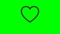Looped animation on a green background. animated heart.