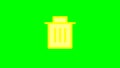 Looped animation on a green background. animated trashcan.