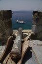 Loophole at Bodrum castle, Turkey Royalty Free Stock Photo