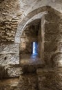Loophole in the castle wall of Ajloun Castle, also known as Qalat ar-Rabad, is a 12th-century Muslim castle situated in northweste Royalty Free Stock Photo