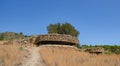 Loophole embrasure old military bunker, artillery fire control center