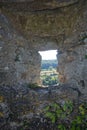 Loophole in old castle wall Royalty Free Stock Photo