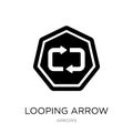 looping arrow icon in trendy design style. looping arrow icon isolated on white background. looping arrow vector icon simple and
