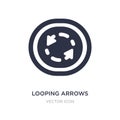 looping arrows with broken line icon on white background. Simple element illustration from UI concept