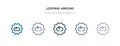 Looping arrows icon in different style vector illustration. two colored and black looping arrows vector icons designed in filled,