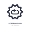 looping arrows icon on white background. Simple element illustration from UI concept