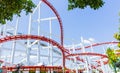 The loops of a scaring roller coaster Royalty Free Stock Photo