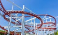 The loops of a scaring roller coaster. Royalty Free Stock Photo