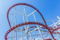 The loops of a scaring roller coaster. Royalty Free Stock Photo