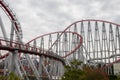 The loops of a scaring roller coaster in Nagashima, Kuwana Royalty Free Stock Photo