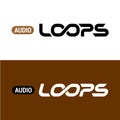Loops text logo with infinity sign inside Royalty Free Stock Photo