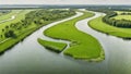 Loosdrecht recreational water river and meadow rural grass land