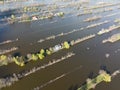 Loosdrechtse plassen harbour waterway canals and cultivated ditch nature near Vinkeveen Utrecht. Lake and water fields Royalty Free Stock Photo