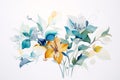 Loose Abstract Floral Watercolor Painting with Neutral White Background