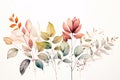 Loose Abstract Floral Watercolor Painting with Neutral White Background