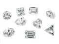 Diamond shapes on White Background - Fancy Polished Diamond Shapes