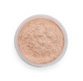 Loose face powder isolated on white. Makeup product