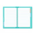 Loose-leaf notebook lined blank memo note paper cartoon illustration Royalty Free Stock Photo