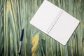 Loose-leaf notebook with a pen on the table Royalty Free Stock Photo