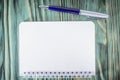 Loose-leaf notebook with a pen on the table Royalty Free Stock Photo