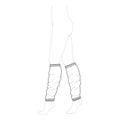 Loose Socks footless hosiery knee high length. Fashion accessory clothing technical illustration stocking. Vector, side