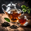 Loose tea leaves - ai generated image Royalty Free Stock Photo