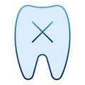 Loose tooth flat icon. Missing tooth blue icons in trendy flat style. Dentistry gradient style design, designed for web
