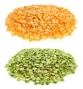 Loose yellow & green split peas