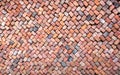 Colorful wall of loosely piled bricks Royalty Free Stock Photo