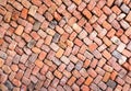 Colorful wall of loosely piled bricks Royalty Free Stock Photo