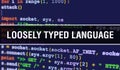 Loosely typed language text written on Programming code abstract technology background of software developer and Computer script. Royalty Free Stock Photo