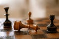 Loosing in chess game give up the king concept Royalty Free Stock Photo