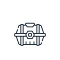 loot box vector icon isolated on white background. Outline, thin line loot box icon for website design and mobile, app development