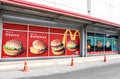 McDonald`s Large Fried Chicken Hamburger Menu + French Fries and Coke Drinks