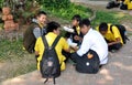 Lop Buri, Thailand: Thai Students Eating Lunch